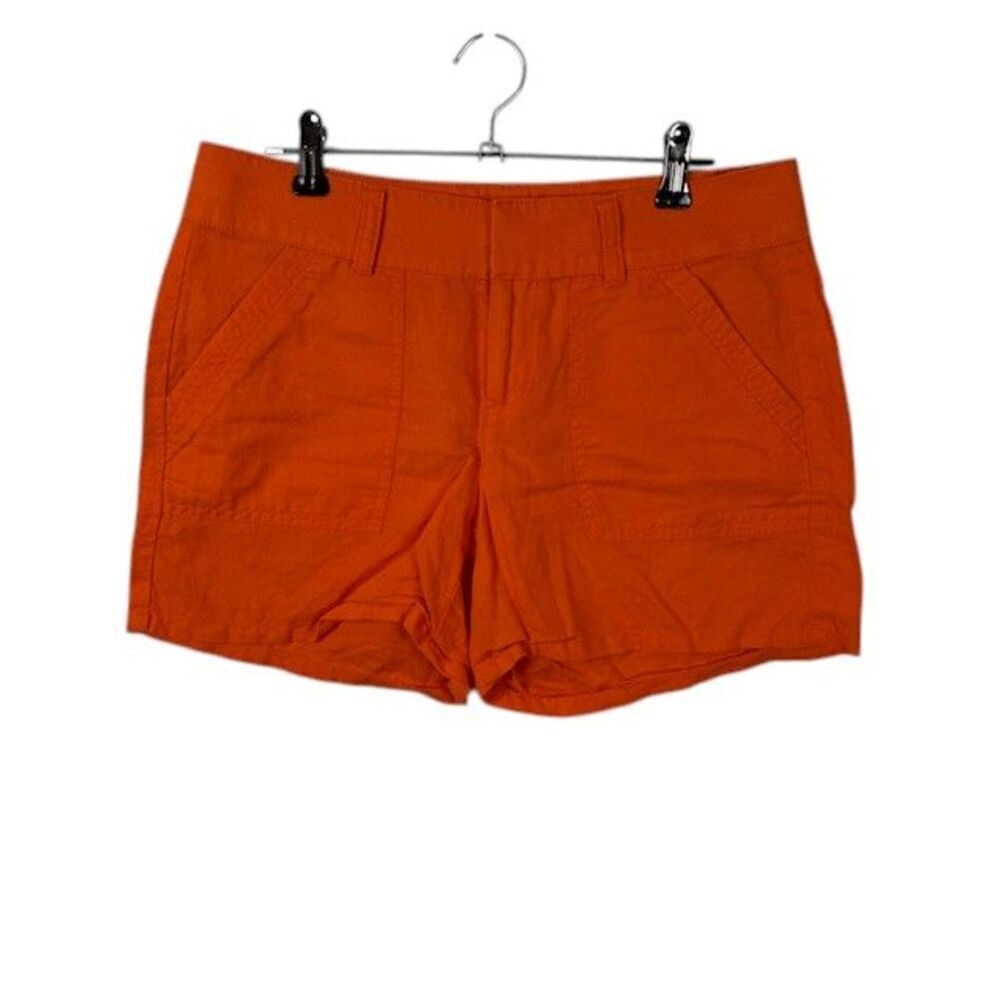 Banana Republic Rio Linen Blend Shorts Bright Mandarin Orange‎ Size 0